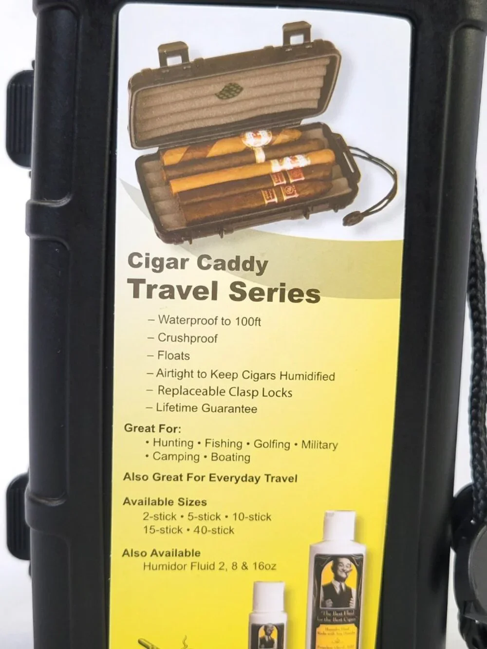 Cigar Caddy 10 Stick Waterproof Case Villiger Cigars Black NWT Flawed